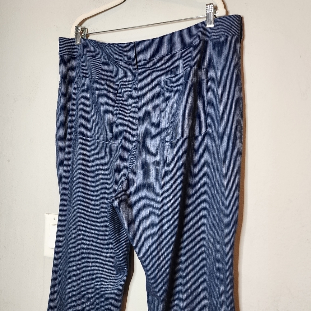 NYDJ Linen Blend Blue Stripe Pants Lift×Tuck Women's Size 16 - Picture 12 of 16